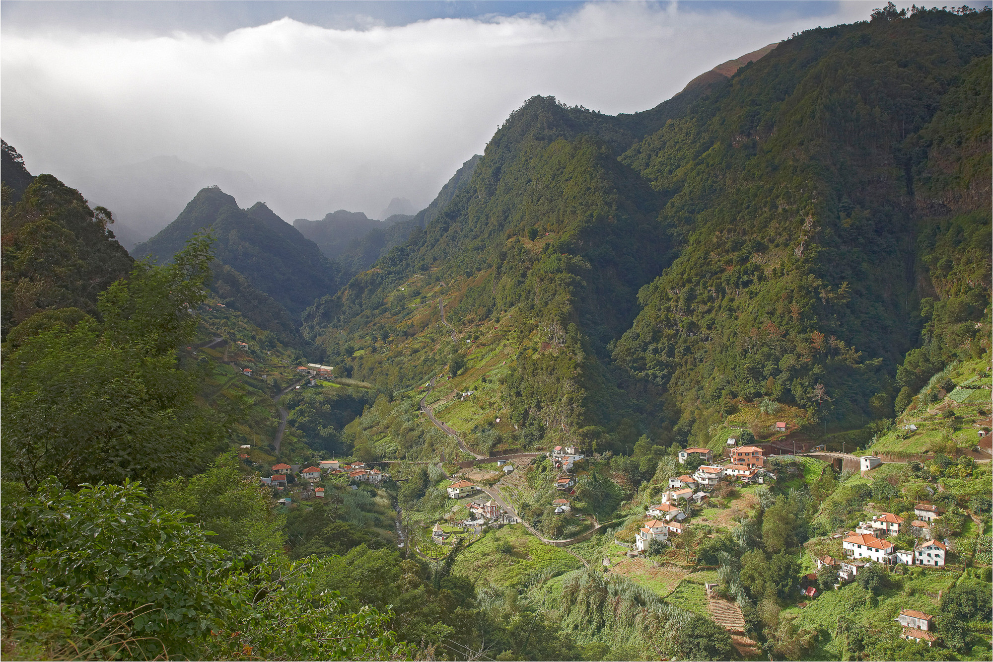 in the mountainous inland