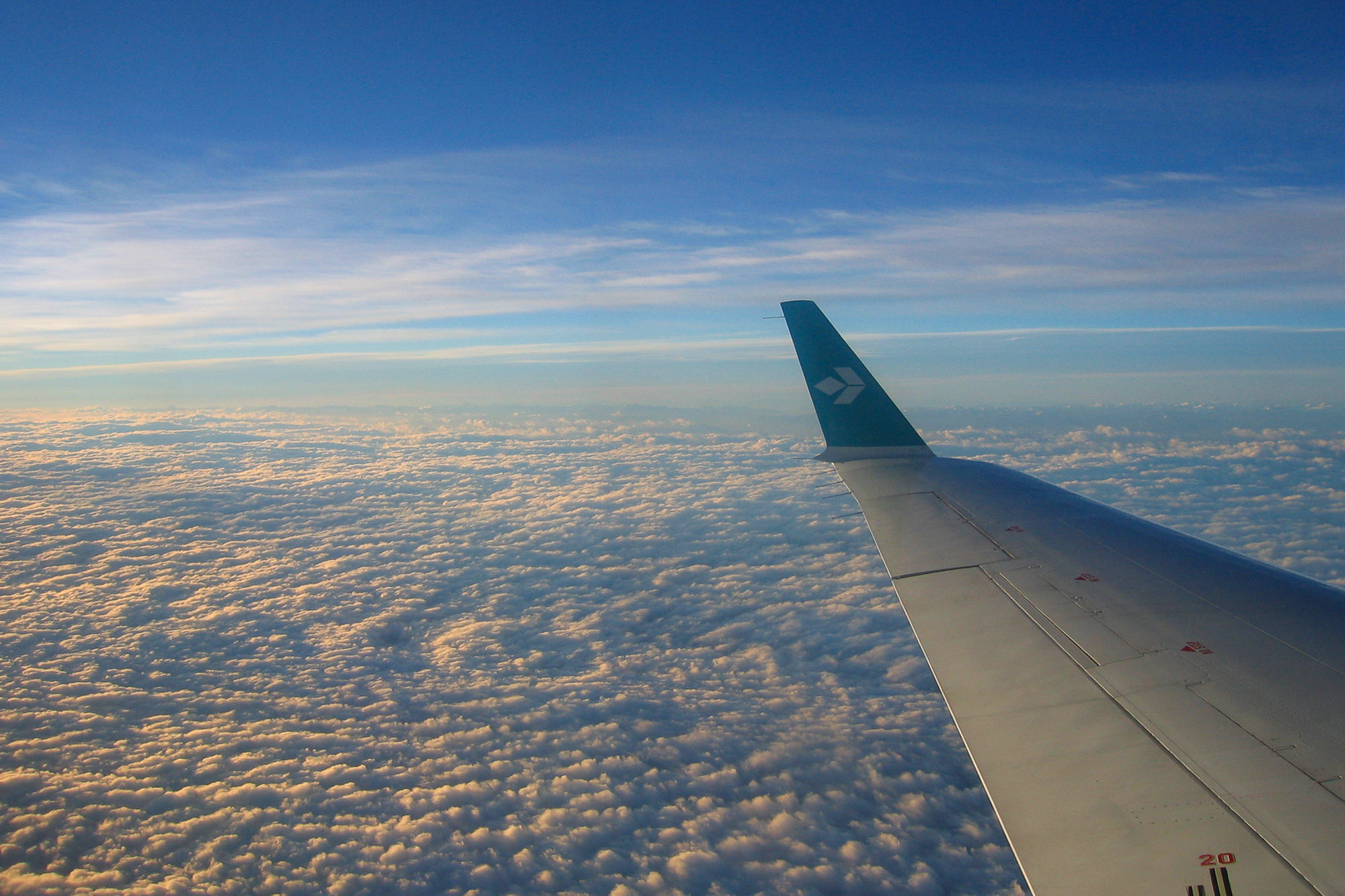 Anreise, Flug entlang der Alpen