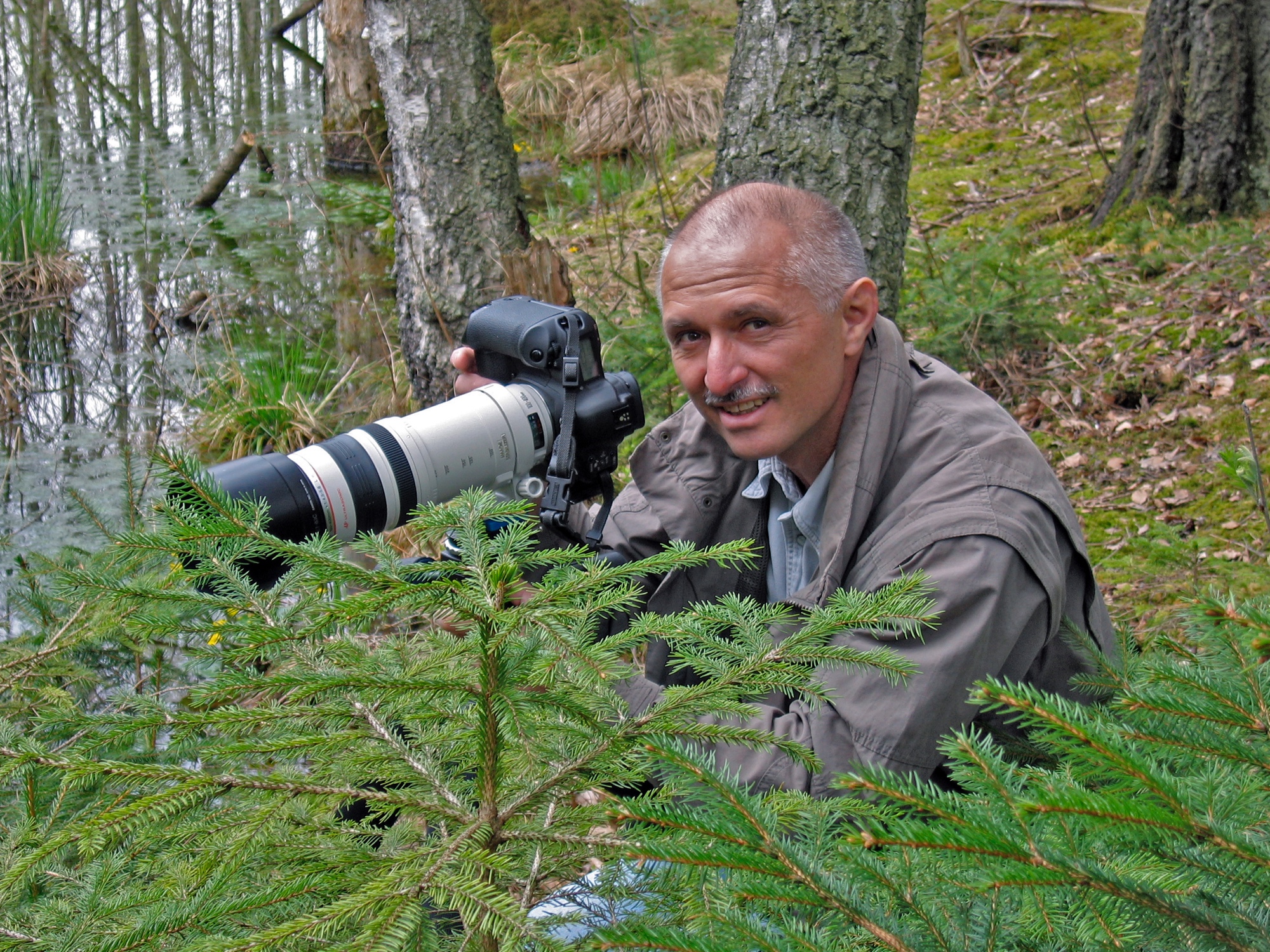 auf Vogeljagd am Weiher